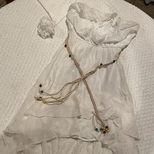 Windsor Strapless White Dress👗